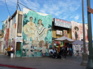A streetscape in Boyle Heights