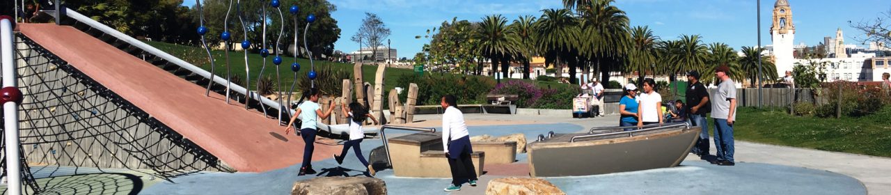 People at Mission Dolores Playground