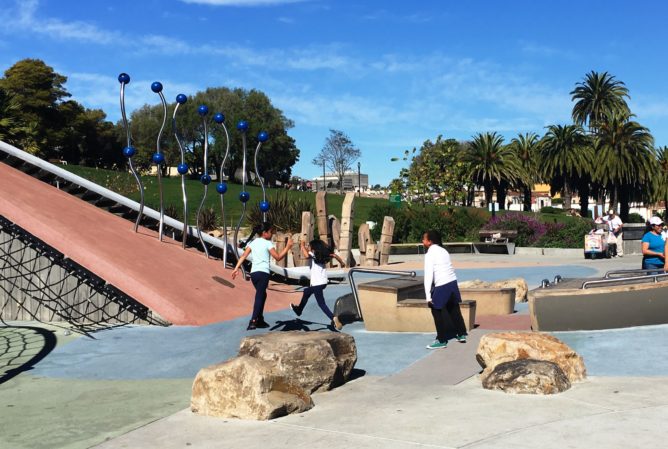 People at Mission Dolores Playground